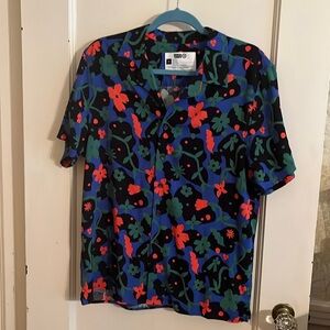 Target Latino Heritage Month 100% rayon short sleeve button up blouse